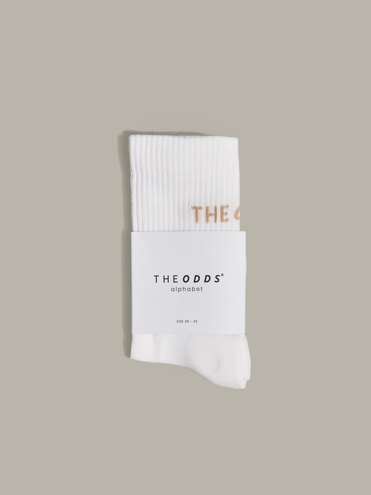 White Rear Logo Crew Socks With The Buttercream Logo/ alphabet