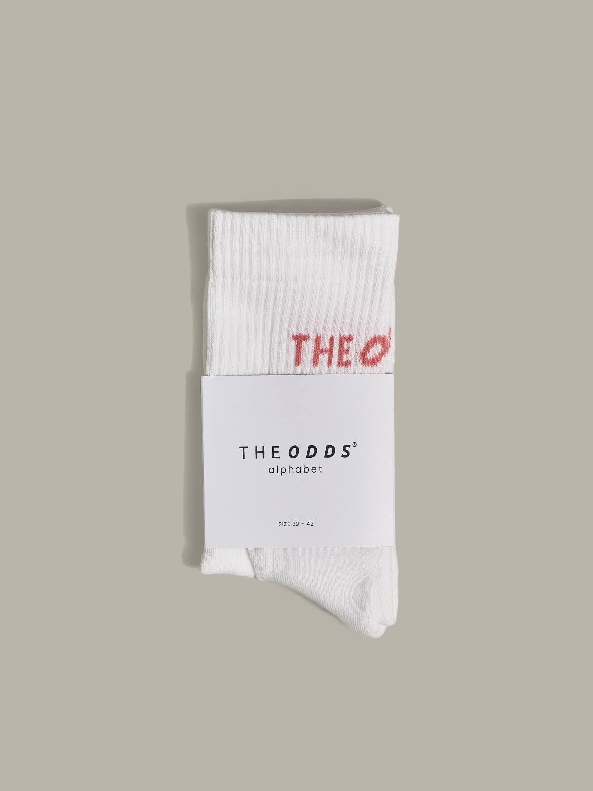 White Rear Logo Crew Socks With The Odd Orange Logo/ alphabet