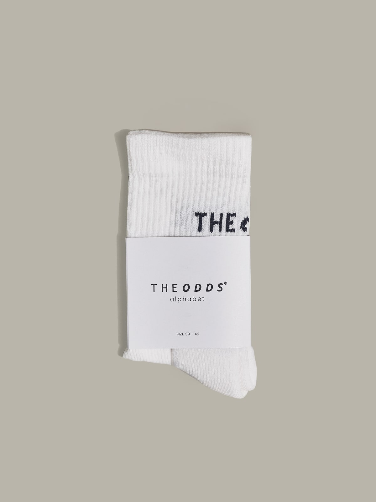 White Rear Logo Crew Socks With The Storm Grey Logo/ alphabet