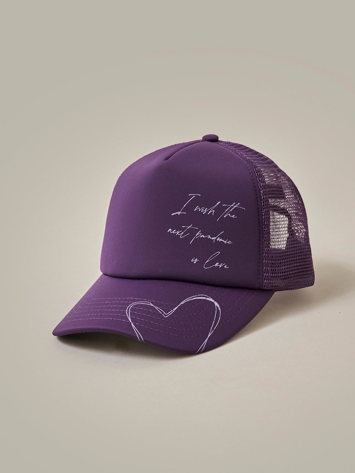 "I Wish The Next Pandemic Is Love" Mulberry Purple Trucker Cap/ LMTD edition