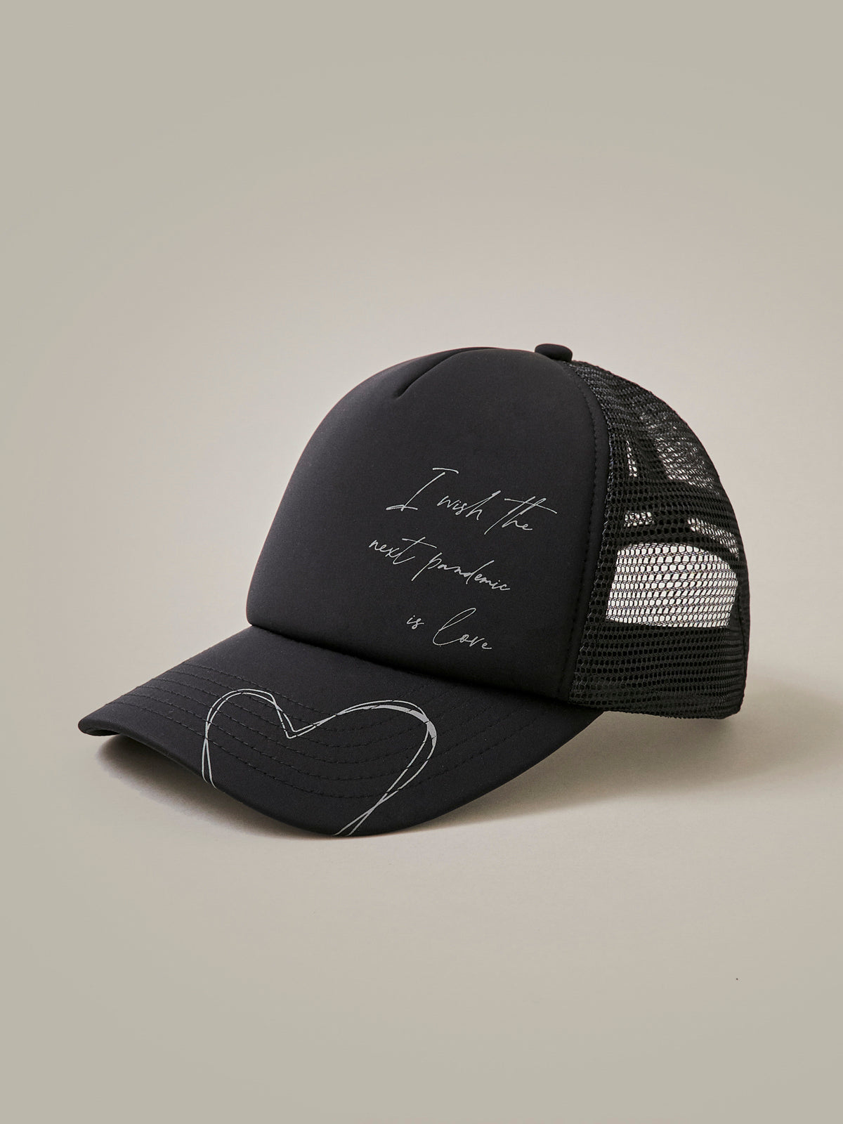 "I Wish The Next Pandemic Is Love" Carbon Black Trucker Cap/ LMTD edition