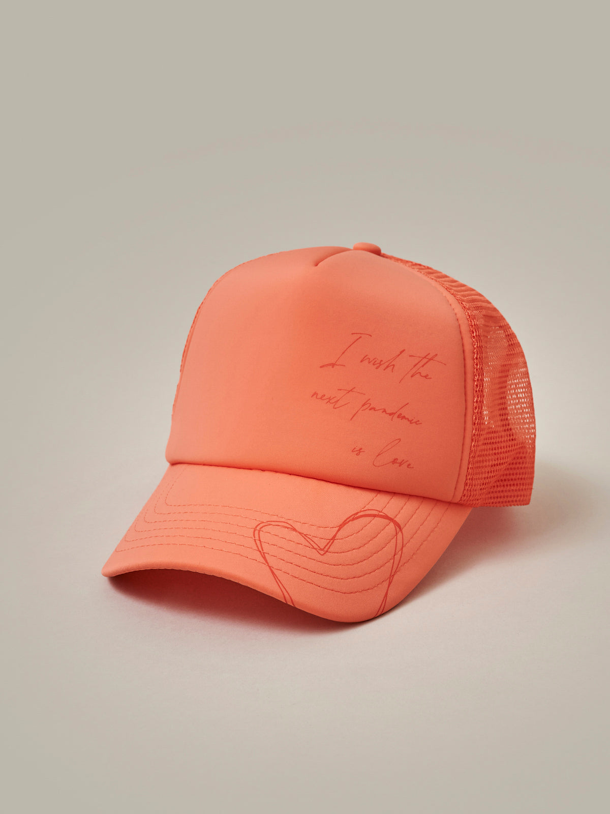 "I Wish The Next Pandemic Is Love" Odd Orange Trucker cap/ LMTD edition
