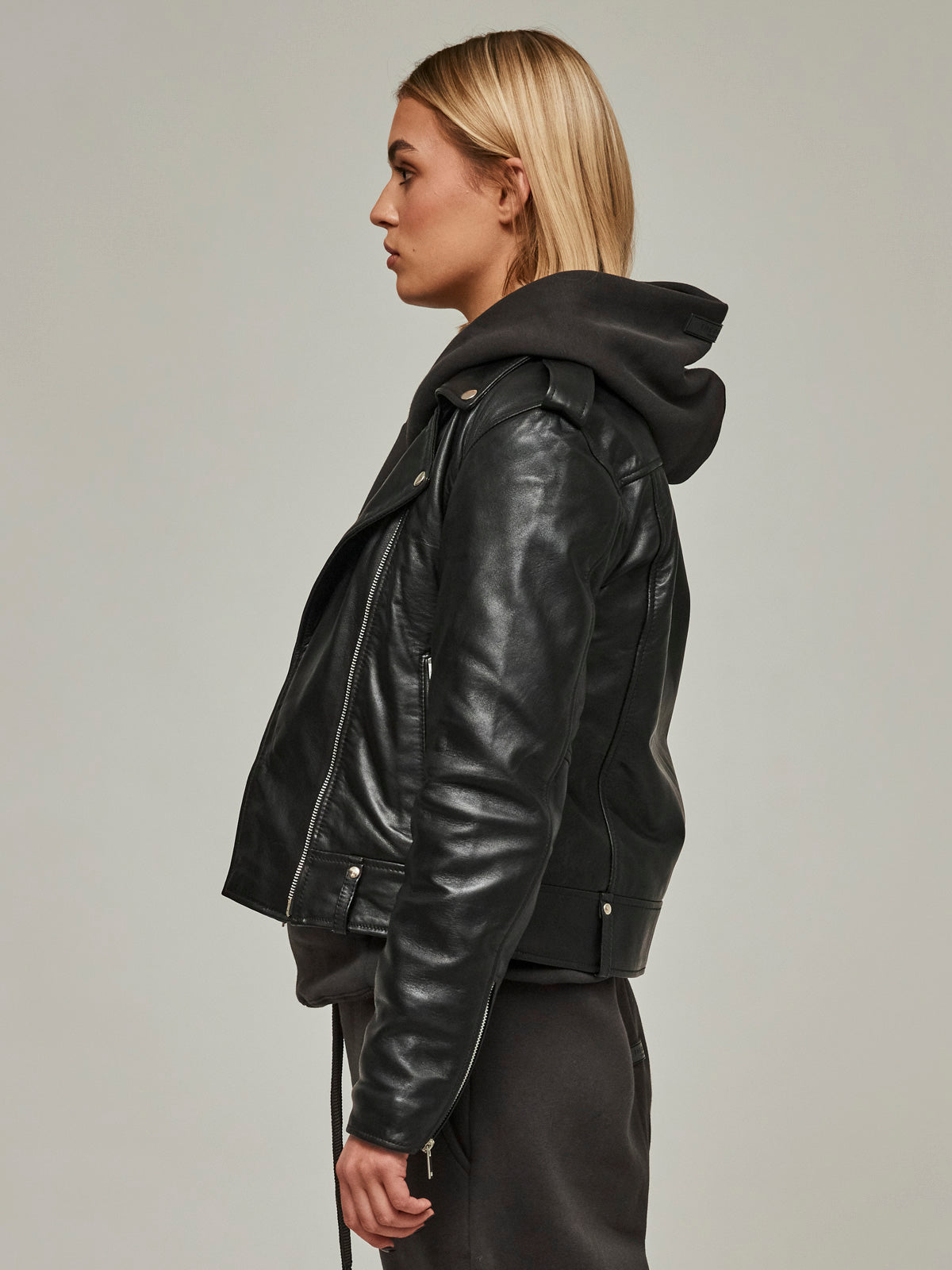 Carbon Matte Leather Jacket Women/ LMTD Edition
