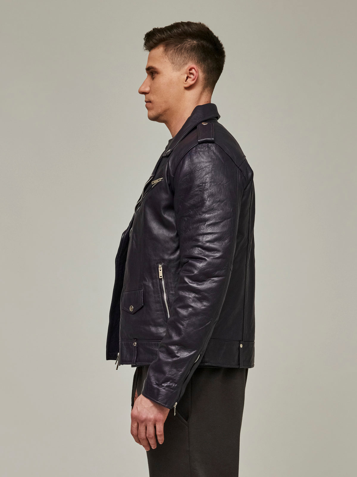 Mulberry Purple Matte Leather Jacket Men/ LMTD Edition