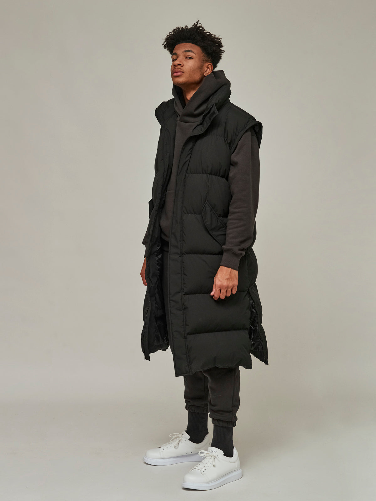 Carbon Black Long Puffer Jacket/ LMTD edition