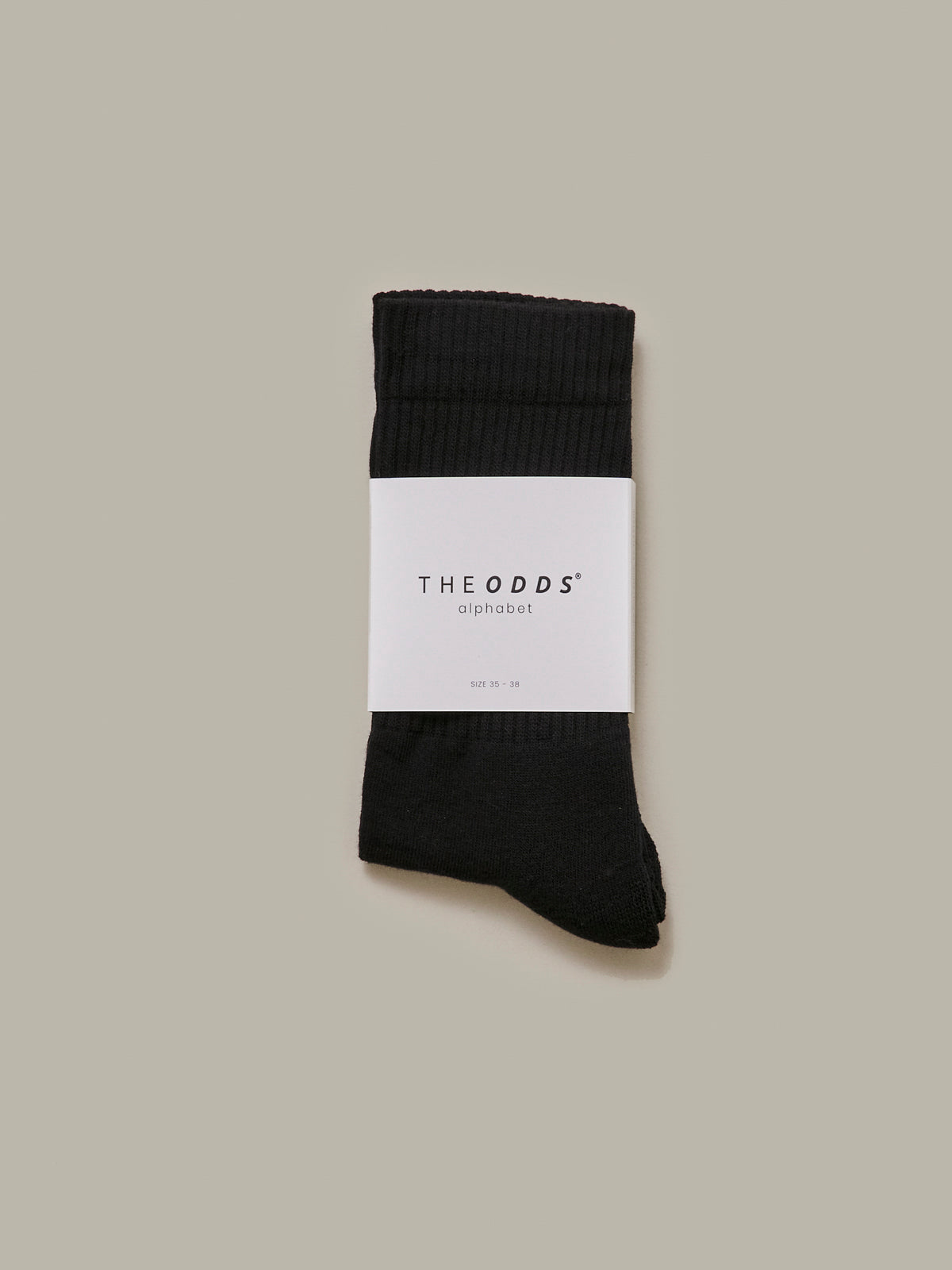 Black Rear Logo Crew Socks With Odd Orange Logo/ alphabet
