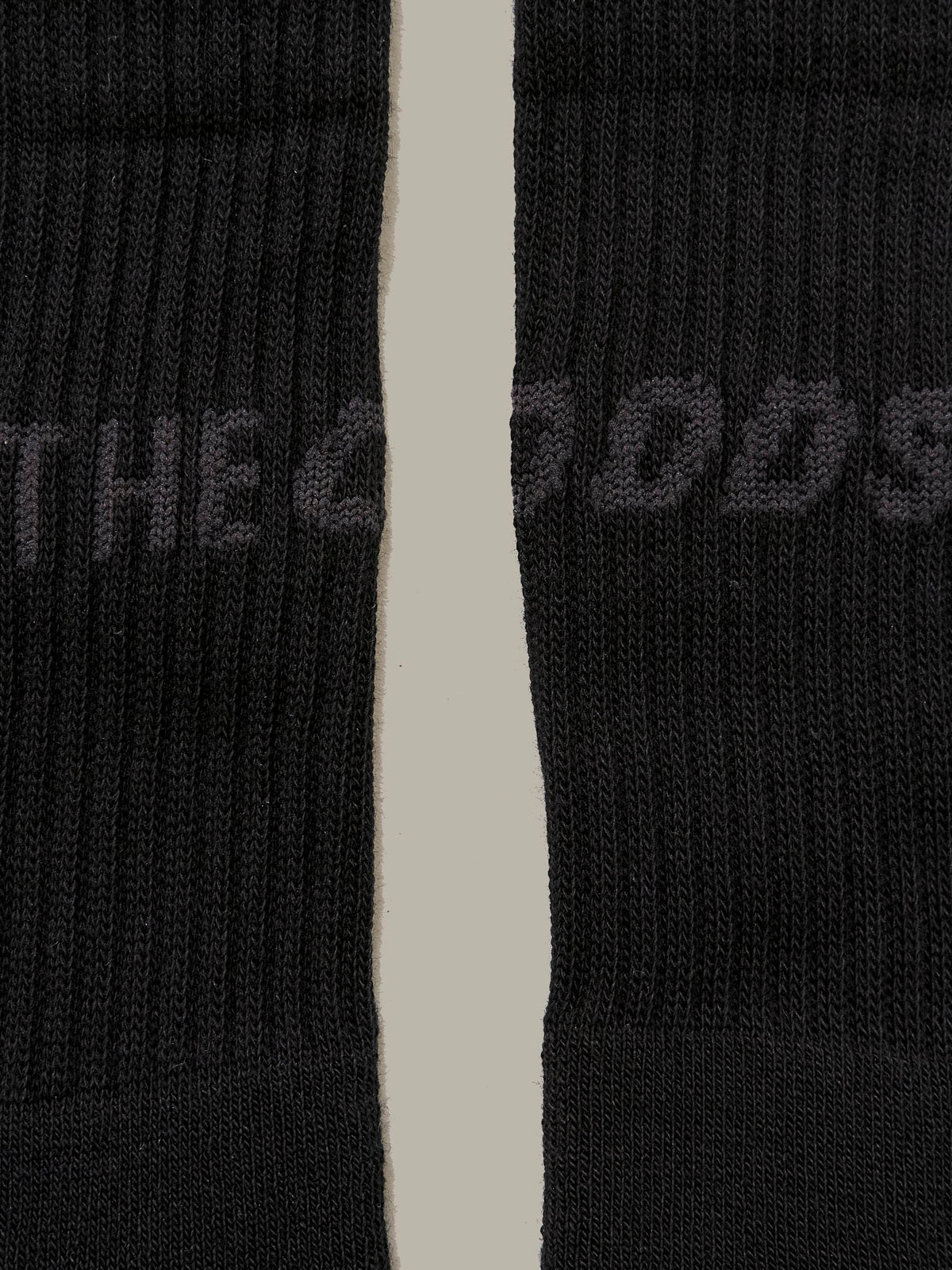Black Rear Logo Crew Socks With Storm Grey Logo/ alphabet